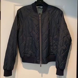 Vince navy quilted bomber jacket